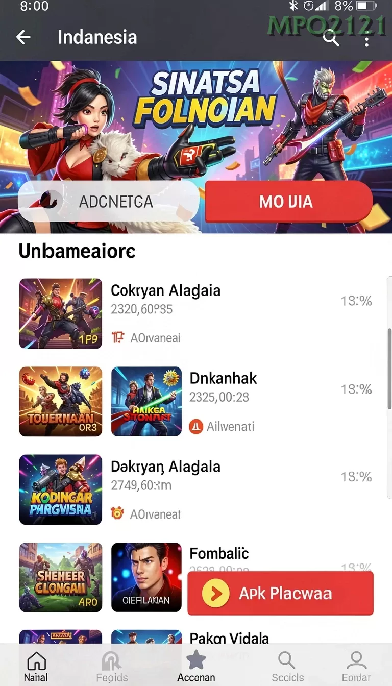 Cuplikan layar INDOBET — aktivitas